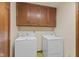 Convenient laundry room equipped with a washer and dryer at 649 Lawndale Dr, Plainfield, IN 46168