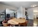 Kitchen features stainless steel refrigerator and cozy breakfast nook at 725 2Nd St, Shelbyville, IN 46176