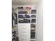 Custom closet shelving, drawers and hanging space offer ample storage at 955 Dorman St, Indianapolis, IN 46202