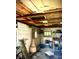Interior view of the garage with block walls at 130 S Arlington Ave, Indianapolis, IN 46219