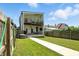 Beautiful backyard with modern home, patio, hot tub, and lush landscaping at 1406 Linden St, Indianapolis, IN 46203