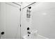 Clean and bright bathroom with white subway tile and a shower stall at 1406 Linden St, Indianapolis, IN 46203