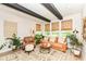 Cozy living room with decorative rug, comfortable seating, and bamboo window blinds at 16283 Spring Bank Ct, Fishers, IN 46040