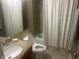 Bathroom featuring a granite countertop vanity and a shower with a curtain at 1807 Park North Bnd, Indianapolis, IN 46260