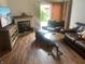 Inviting living room features a cozy fireplace and comfortable leather seating at 1807 Park North Bnd, Indianapolis, IN 46260