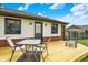 Newly constructed deck with outdoor table and chairs, ideal for entertaining at 248 Eastview Dr, Bargersville, IN 46106