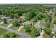 An aerial view of the backyard, highlighting its size and proximity to the pool at 3818 S Creekside Dr, New Palestine, IN 46163