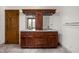 Bathroom featuring double sink vanity with granite countertop at 3818 S Creekside Dr, New Palestine, IN 46163