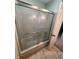 Bathroom featuring glass enclosed shower with tile flooring at 4501 N Wheeling Ave # 5E4, Muncie, IN 47304