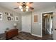 Comfortable living room features decoratively adorned walls and a full-sized closet at 59 Millet Ct, Danville, IN 46122
