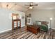 Open living space with pass-through window and comfortable seating at 59 Millet Ct, Danville, IN 46122