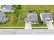 Aerial view of property with large fenced backyard, play area, mature trees, and well-manicured landscaping at 6137 Hardwick Dr, Whitestown, IN 46075