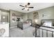 Well-lit bedroom featuring sports themed decor, two beds and plenty of storage at 6137 Hardwick Dr, Whitestown, IN 46075