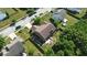 An aerial view of a well-maintained home featuring a cozy backyard and mature trees at 8380 Kolven Dr, Avon, IN 46123