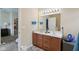 Bright bathroom with a double sink vanity and large mirror at 958 Denton Ct, Westfield, IN 46074