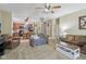 Spacious living room offering an open layout connecting to the kitchen and dining areas at 958 Denton Ct, Westfield, IN 46074