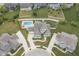 Aerial view showcasing the home's prime location in a cul-de-sac with a spacious lot and meticulously landscaped surroundings at 10795 Creekbed Cir, Fishers, IN 46038