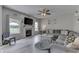 Inviting living room featuring a fireplace, plush sofa, and neutral decor at 1202 Vestman Ct, Greenwood, IN 46143