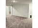 Spacious carpeted basement features a wide-open layout and neutral finishes at 1248 Cassine Pl, Greenwood, IN 46143