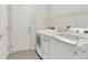 Well-equipped laundry room with modern washer and dryer units, a storage shelf, and a door to the outside at 16130 Matlock Cir, Westfield, IN 46074