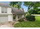 Charming two-story home features a covered front porch, stone chimney, and well-maintained landscaping at 2578 Chaseway Ct, Indianapolis, IN 46268