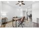 This home office features hardwood floors, natural light, and is large enough for two workspaces at 4909 N Graystone Dr, Muncie, IN 47304