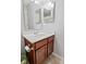 Bathroom vanity featuring a mirror, sink, and wooden cabinet at 882 Lincoln Park W Dr, Greenwood, IN 46142