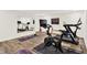 Finished basement gym with treadmill, stationary bike, and fitness equipment at 11137 Peppermill Ln, Fishers, IN 46037