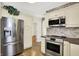 Well-lit kitchen with stainless steel appliances and decorative backsplash at 1411 N Linwood Ave, Indianapolis, IN 46201