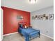 This cozy bedroom features themed decor, carpet flooring, and a relaxing atmosphere at 1460 Boots Trl, Greenfield, IN 46140
