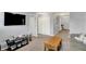 Second-floor living room with plush carpet, a media center, and recessed lighting at 1460 Boots Trl, Greenfield, IN 46140