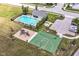 Aerial view of a community pool, playground, and basketball court at 15984 Conductors Dr, Westfield, IN 46074