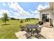 Charming backyard patio with outdoor dining furniture and lush greenery, perfect for relaxing and entertaining at 15984 Conductors Dr, Westfield, IN 46074