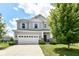 Traditional home featuring stone accents, a two-car garage, and a professionally landscaped front yard at 15984 Conductors Dr, Westfield, IN 46074