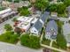 An aerial view of houses and the area near the listing at 1610 N Alabama St, Indianapolis, IN 46202