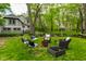 Expansive backyard showcasing an outdoor seating area with a fire pit, perfect for entertaining at 4130 N Meridian St, Indianapolis, IN 46208