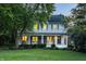 Two-story home boasting a blue front door, inviting porch, and classic charm at 4130 N Meridian St, Indianapolis, IN 46208