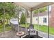 Relaxing screened-in porch featuring a comfortable chair, string lights, and a view of the well-maintained backyard at 5315 Rosslyn Ave, Indianapolis, IN 46220