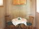 Charming breakfast nook featuring a cozy table, chairs, and wood-paneled walls at , Indianapolis, IN 46218