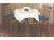Quaint dining nook with a round table, seating, and wood-look vinyl flooring at , Indianapolis, IN 46218