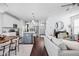 Inviting living space seamlessly connects the kitchen, dining, and living areas at 630 Dorman St, Indianapolis, IN 46202