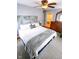Spacious bedroom featuring a walk-in closet, decorative headboard, and wooden dresser at 6379 Monitor Dr, Indianapolis, IN 46220