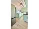 Kitchen with painted cabinets and updated countertops at 909 Pearl St, Columbus, IN 47201