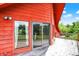 Upper deck is constructed of wood and features views of the surrounding trees at 13151 W Youth Camp Rd, Columbus, IN 47201