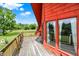 View of the lawn from the upper wooden deck at 13151 W Youth Camp Rd, Columbus, IN 47201
