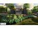 An entrance to a neighborhood with a stone sign and landscaped garden at 14565 Bedford Falls Dr, Carmel, IN 46032