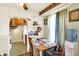 Kitchen with wood cabinets and a dining table at 2029 N Colorado Ave, Indianapolis, IN 46218