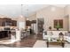 Modern kitchen with stainless steel appliances, a large island, and ample counter space at 2057 Abbey Ln, Columbus, IN 47201