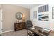 Office showcases stylish decor and wood accents at 2057 Abbey Ln, Columbus, IN 47201