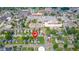 Aerial view of a residential area with a home marked near Ascension St. Vincent Hospital, showcasing location at 2111 Central Ave, Anderson, IN 46016